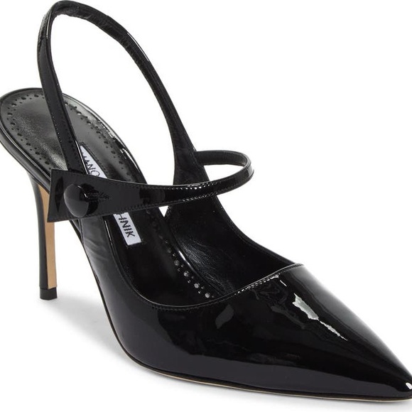 Flawed Manolo Blahnik Women’s Size 36.5 US 6.5 Didion Slingback Pump Black - Picture 1 of 14